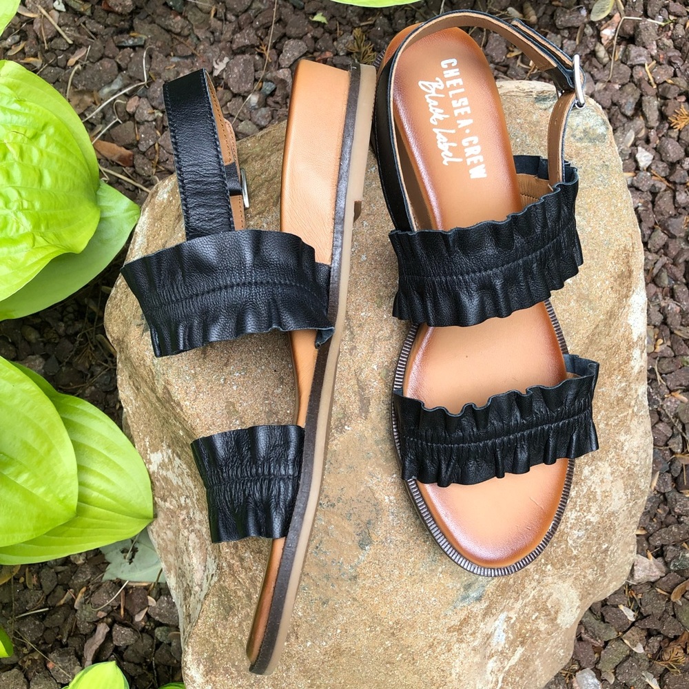 🖤 Chelsea Crew Leather Ruffled Sandal 🖤